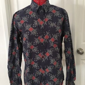 21 Men: geometric print dress shirt